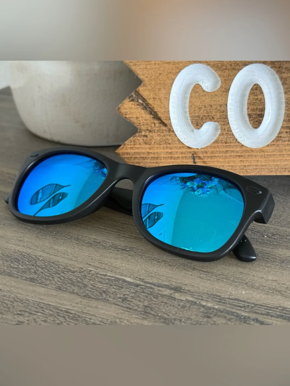 Roshambo Adult Polarized Sunglasses | Black Frame Blue Lenses